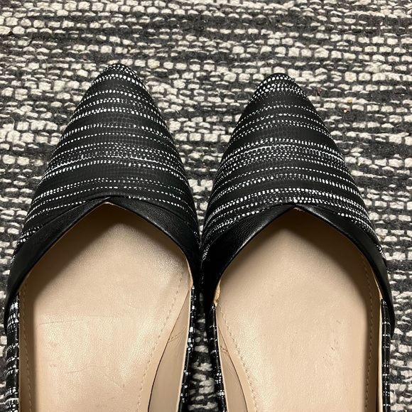 Calvin Klein Black and White Pointed Toe Flats - Picture 5 of 10